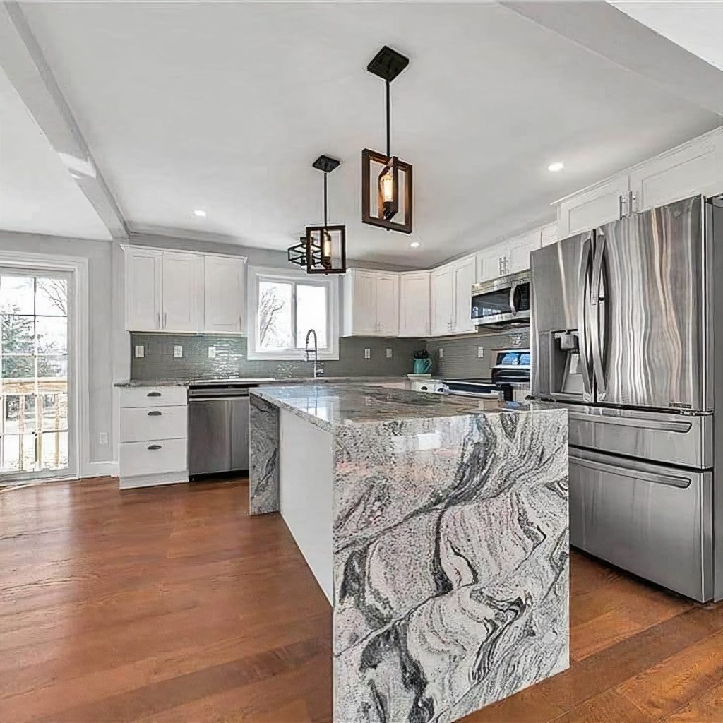 Đá Granite Trắng Sa Mạc bàn đảo, bếp
