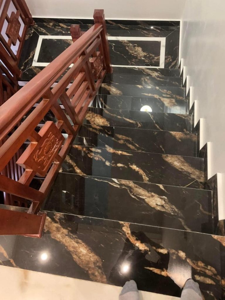Đá Nung Kết Apollo Black ốp cầu thang bộ
