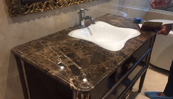 Chậu lavabo âm đá dark emperador