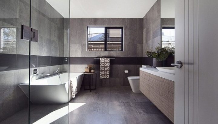 Đá ốp nhà vệ sinh đẹp bằng đá màu đen